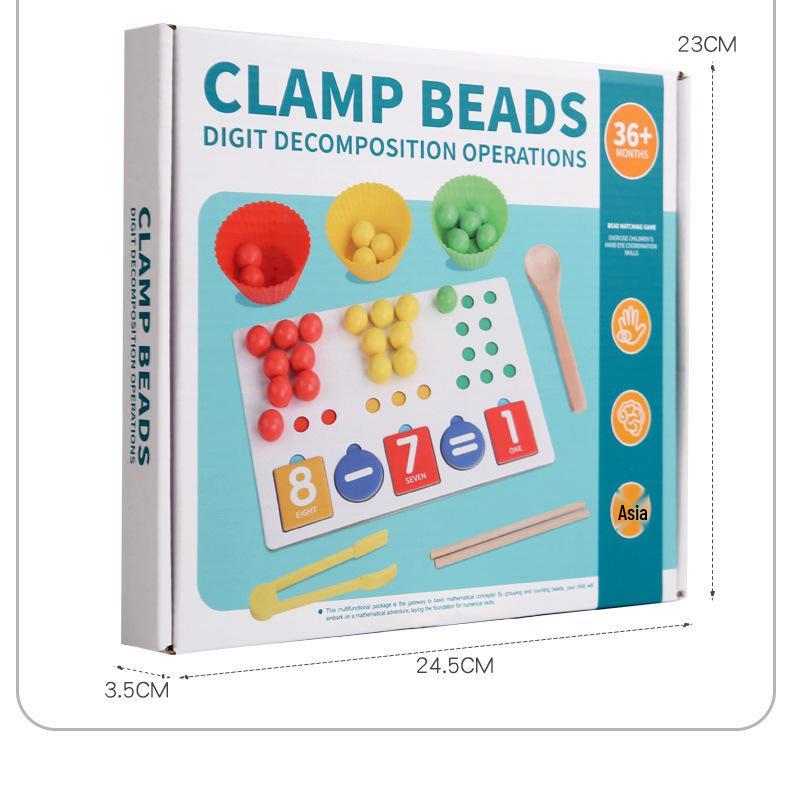 Montessori-Inspired Math Matching Puzzle & Clip Beads for Preschool Fine Motor Skills Development