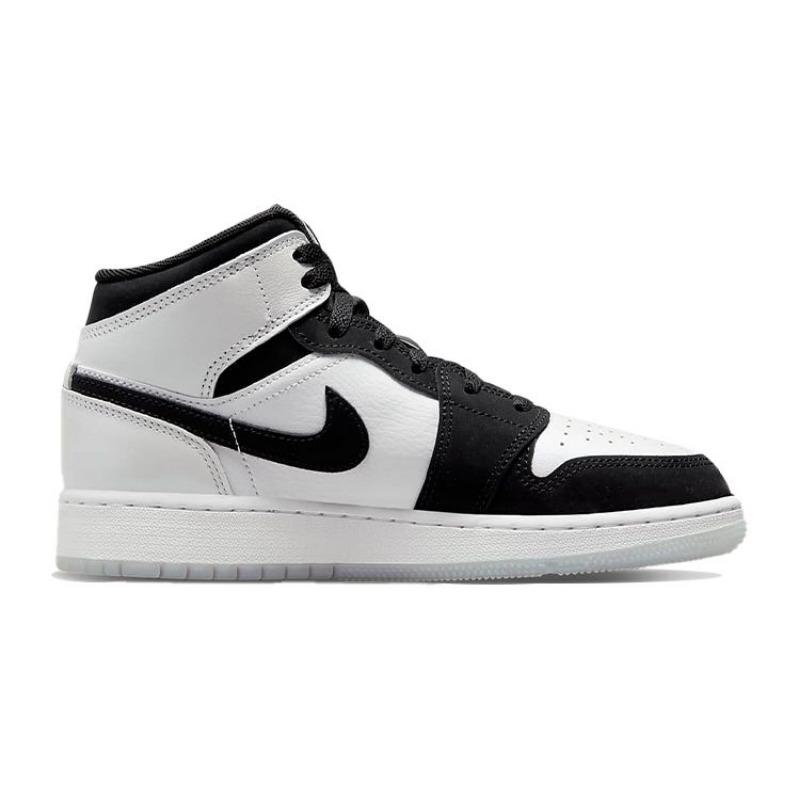 Jordan 1 Mid SE GS buty do koszykówki za kostkę czarne/białe unisex DN4321-100