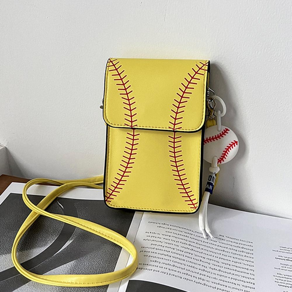 Baseball Design Square Shoulder Bag Lightweight Crossbody Phone Pouch Stylish Phone Bag Woman