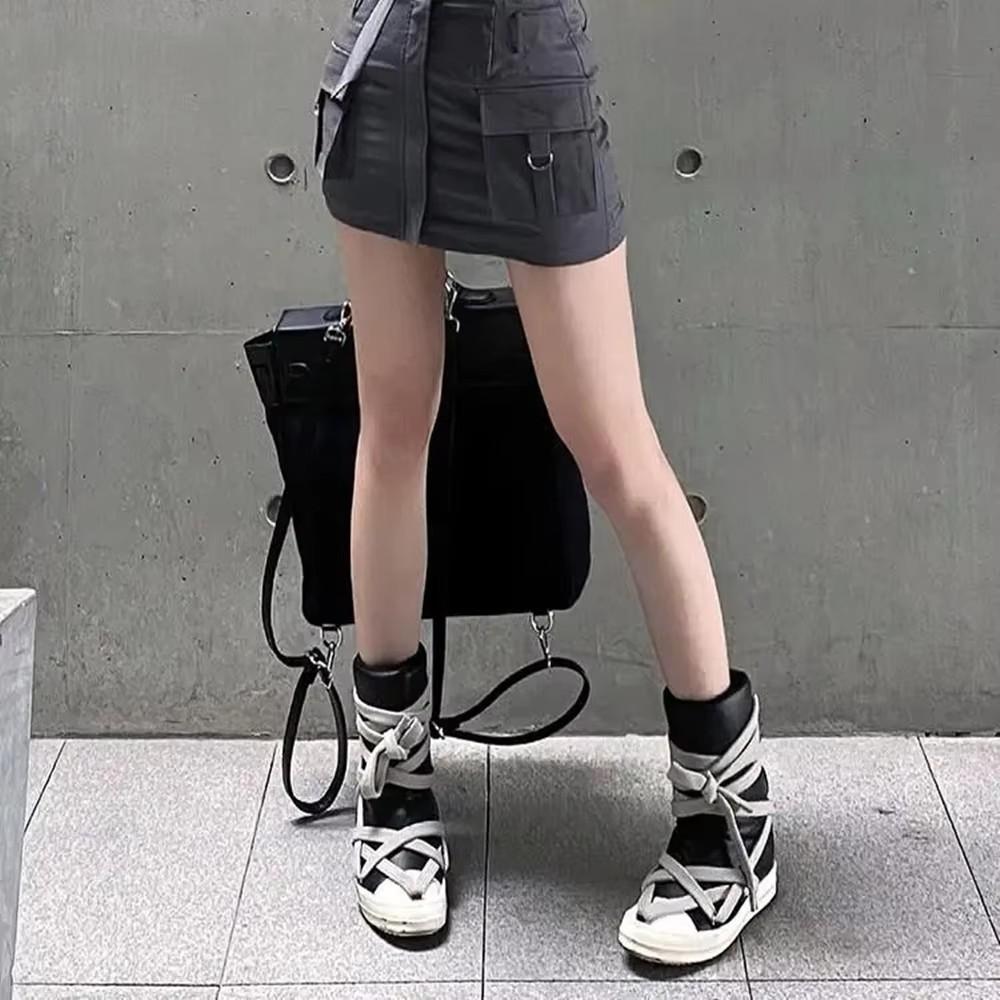 Mode 2024 Höga Sneakers Plattform Korssnörade Herr Casual Stövelskor Dam Sneakers Designade Casual Flats Ankel Botas Storlek 44