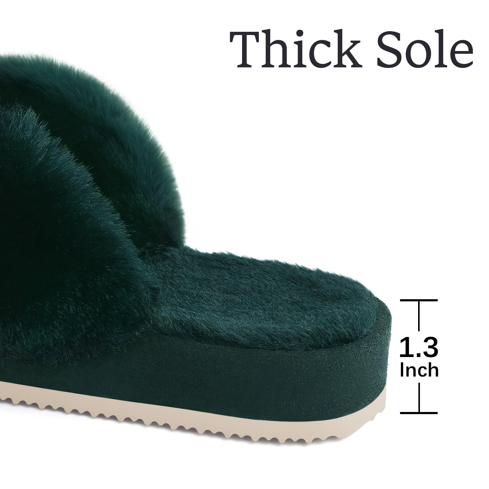 Goosecret Женские пушистые тапочки с перекрестными ремешками — фото 4