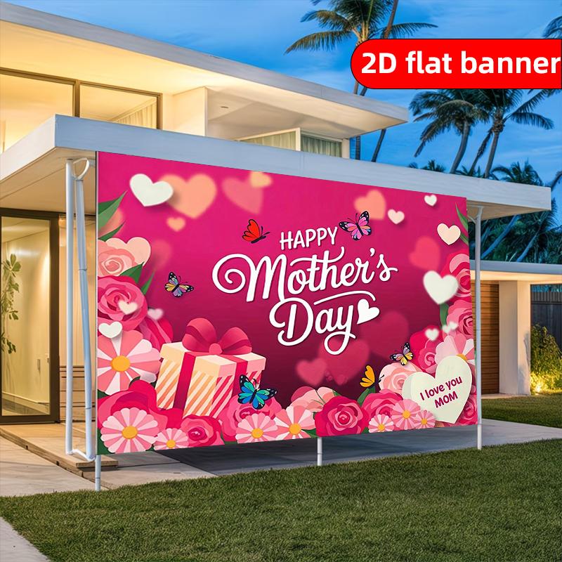 Background Banner Romantic Mother's Day Theme Pattern Background Cloth Used for Party Decoration