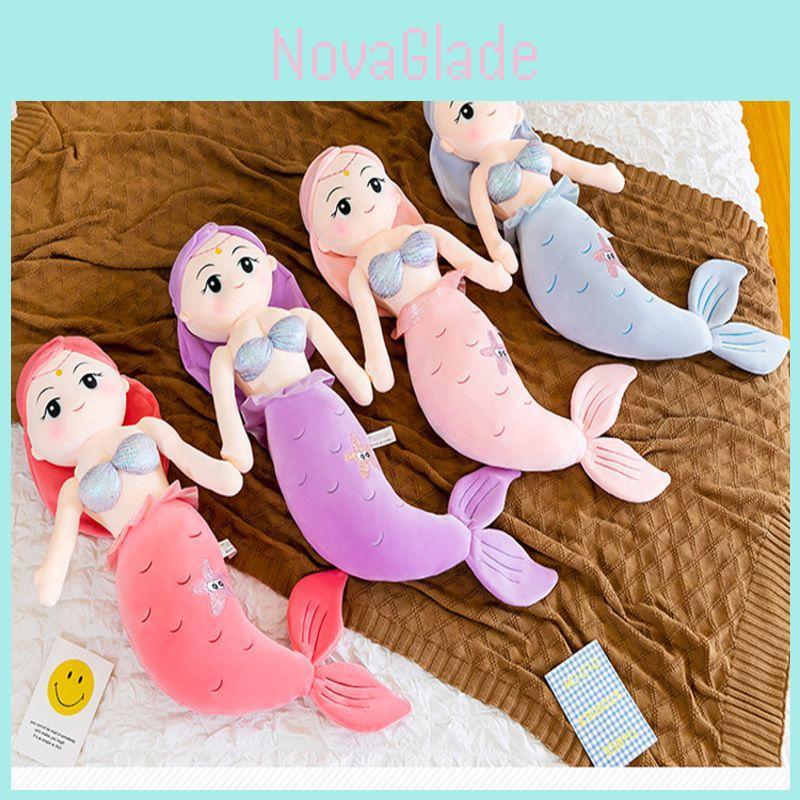 Cute Cartoon Mermaid Soft Plush Cushion Toy Ideal For Kids Birthday Celebrations