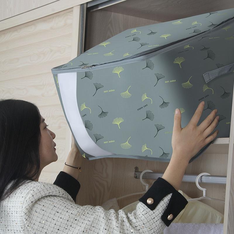 Geantă mare de depozitare haine din material netesut, pliabilă, pentru dulap, pătură, quilt, haine, protecție împotriva prafului, organizare, economisire spațiu, cutie de depozitare