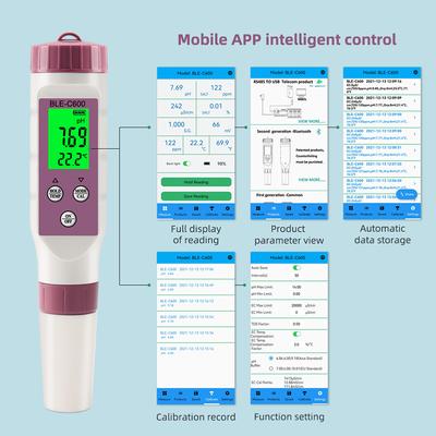 PH Meter Digital 7 In 1 PH/TDS/EC/ORP/S.G/Salinity/Temp Meter with ATC 0.01 Resolution High