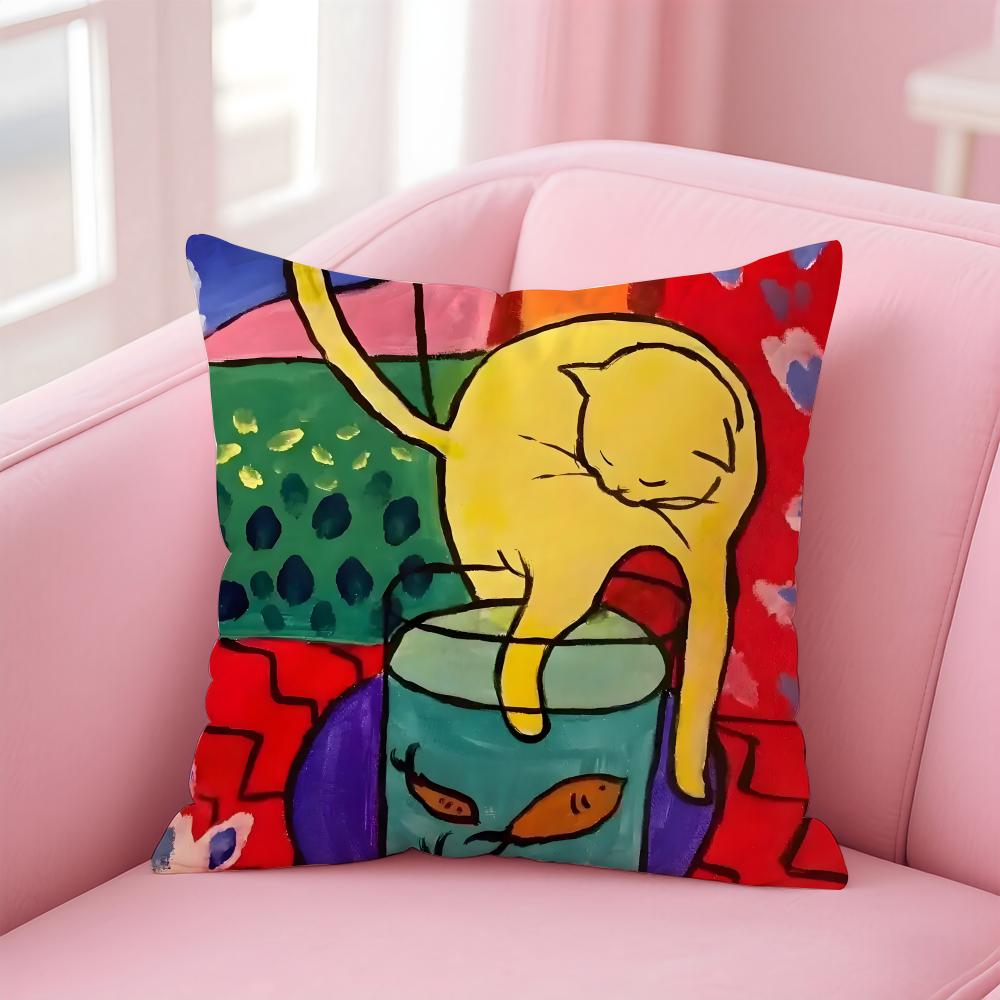 bright HHenri Matisse Cushion Cover Pillow Case Ultra Soft Skin Friendly Fabric Cloud Like Comfort Concealed Zipper