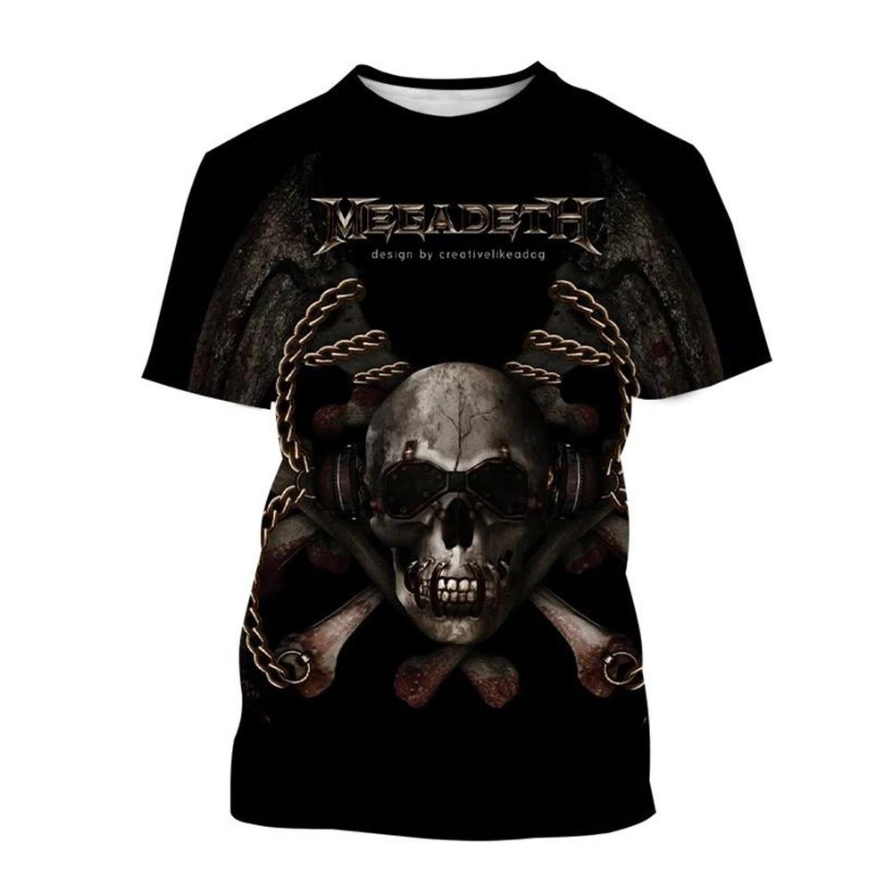 

Megadeth 3D Printed T-Shirts Fashion Rock Band Men s T-shirt Summer Men Women Punk Funny Hip Pop Short Sleeve Pullover Tops 6XL