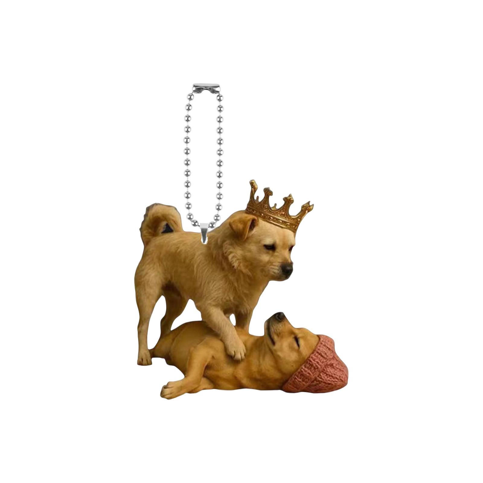 

2D Flat Pendant Acrylic Car Rearview Mirror Decoration Pendant For Dogs One Size