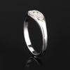 925 Sterling Silver Ring White Cubic Zirconia Round 1.5mm 1.3mm Rhodium or Yellow Gold Plated Elegant Women Jewelry