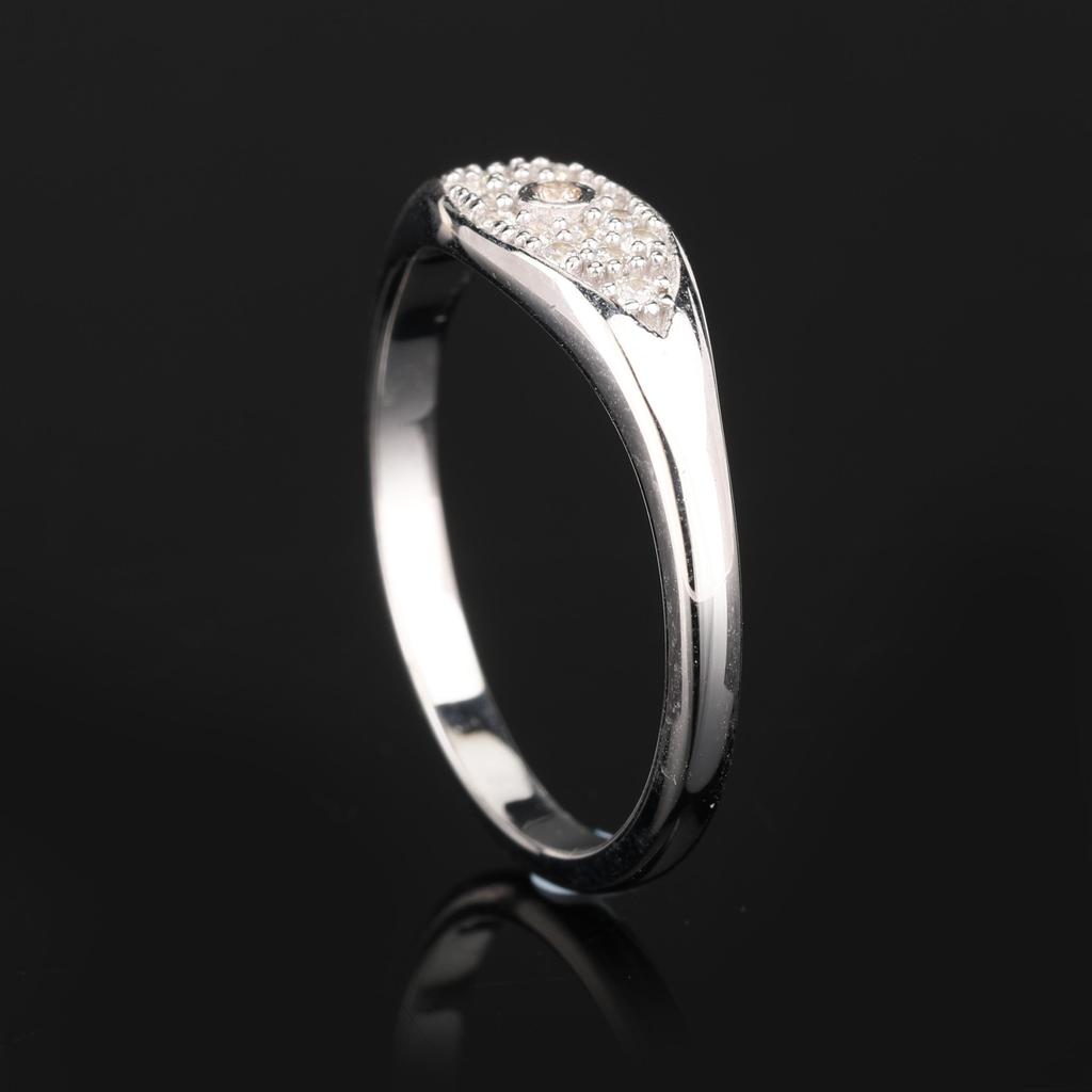 925 Sterling Silver Ring White Cubic Zirconia Round 1.5mm 1.3mm Rhodium or Yellow Gold Plated Elegant Women Jewelry