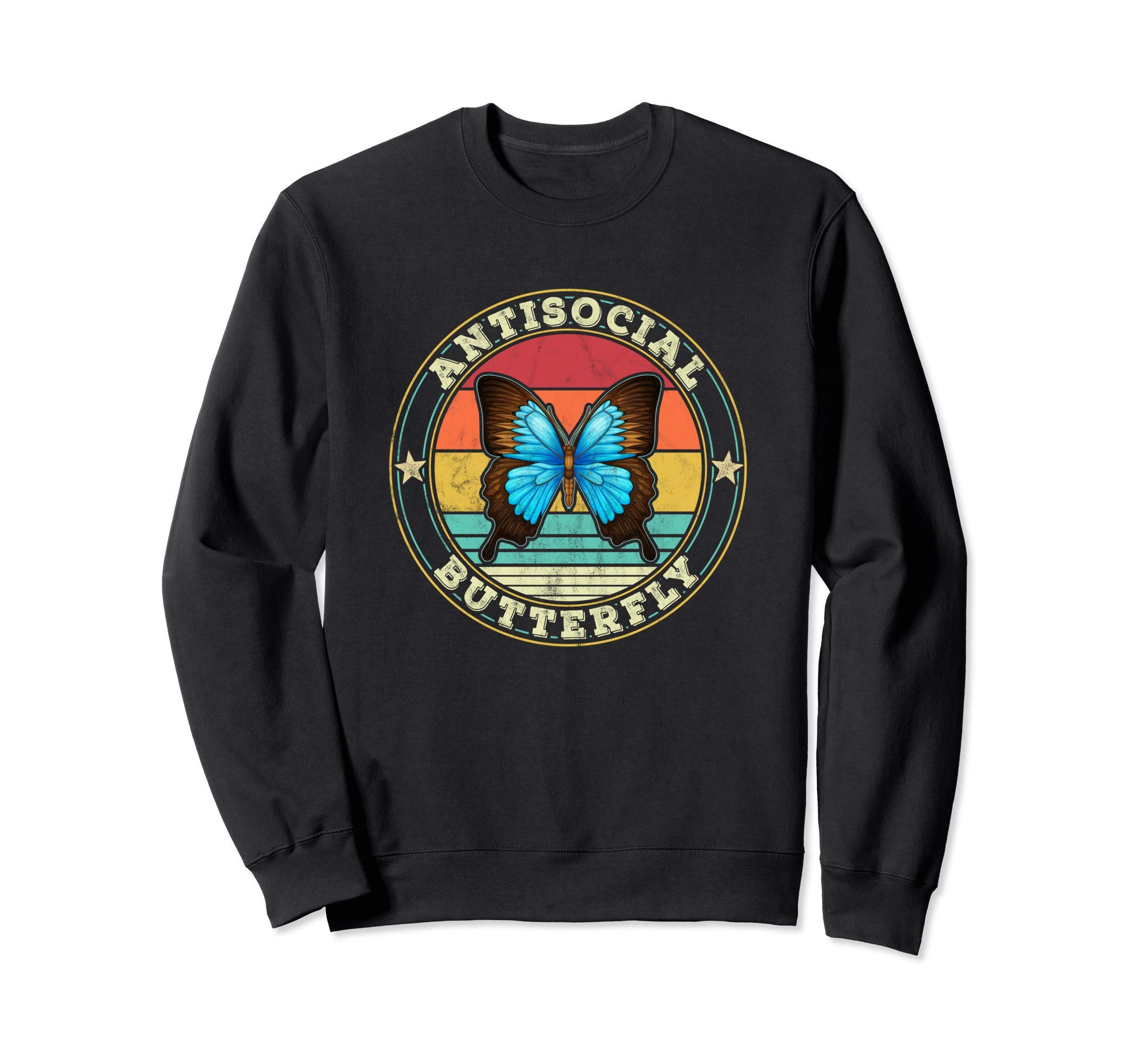 Antisocial Butterfly Vintage Retro Introvert Sweatshirt