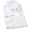 Men's Spread Collar with Hidden Button Mercerized Cotton Non-Iron Dress Shirt with Chest Pocket Long Sleeve Solid Business Office Wear