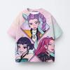 T-shirt Anime Kpop Witch Hunting Group 3D Printing Children's T-shirt Fashion Casual Cartoon T-shirt Girls' Children's Clothing