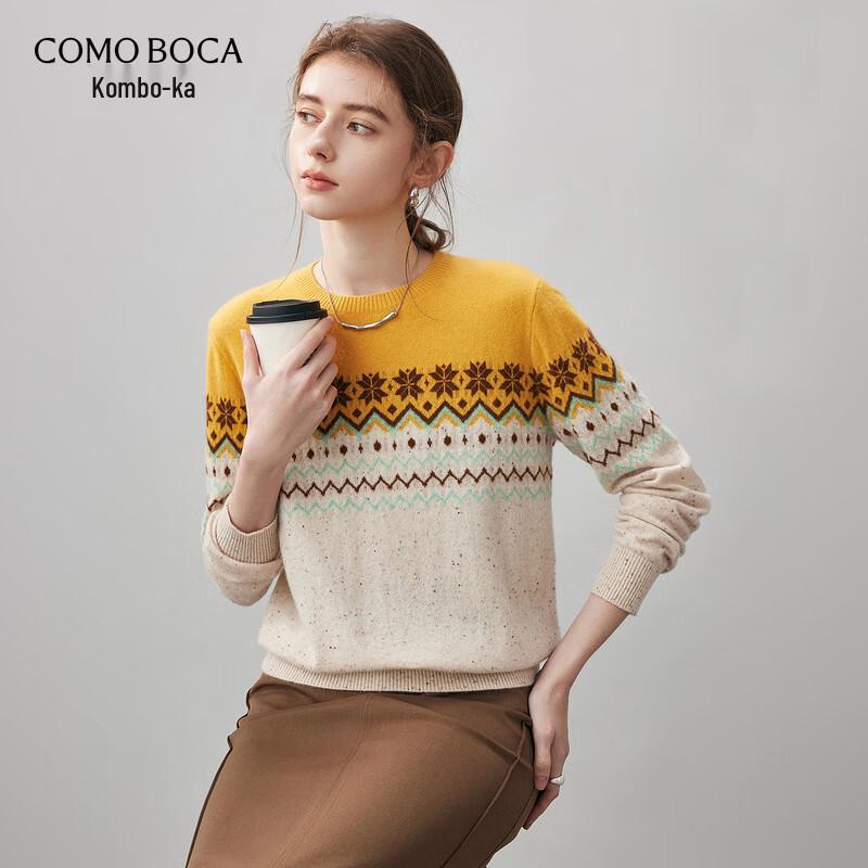 Comon Boca Women's 2025 Autumn/Winter Fair Isle Cashmere Sweater