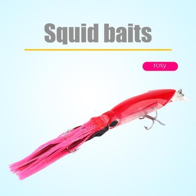 24cm40g Fishing Lures Squid Lures Fish Bait Crankbait Tackle Jig Treble Hook Rose Red
