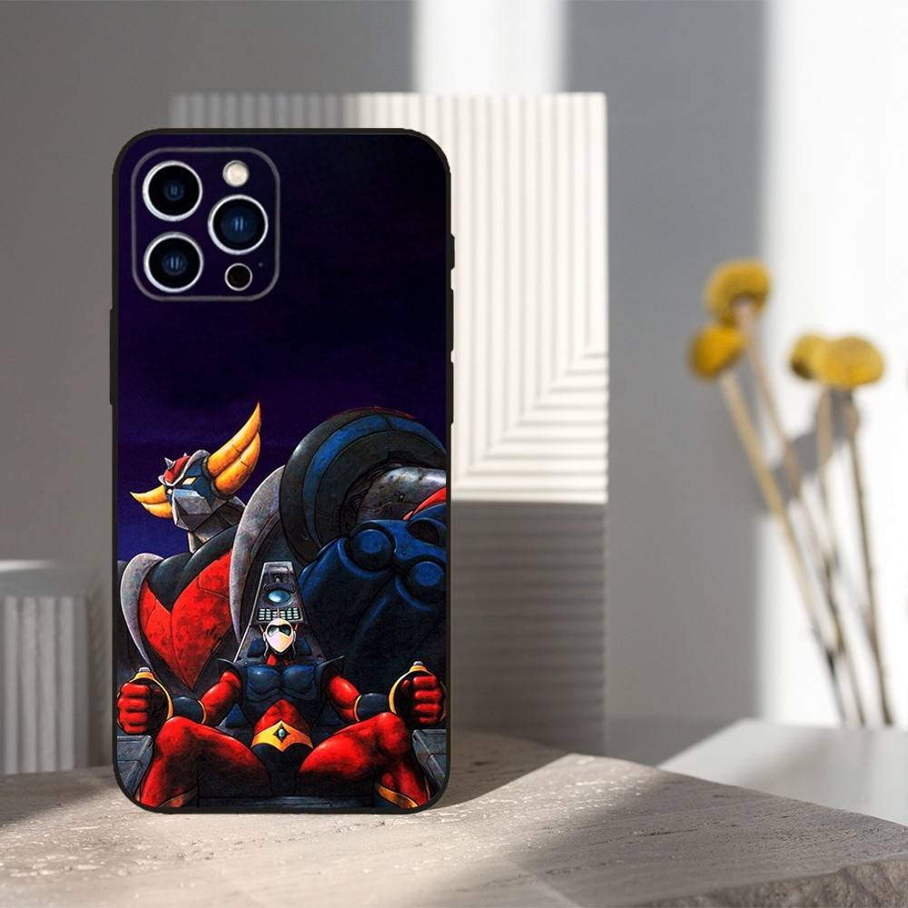 R-Robot G-Goldorak-UFO Phone Case For iPhone 16,15,14,17,13,12,11 Plus,Pro Max,XS,X,XR,SE,Mini,8,7,Soft Silicone Black Cover