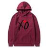 Mens Oversized Hooded Sweatshirt With XO Letter Print Loose Fit Streetwear Casual Top