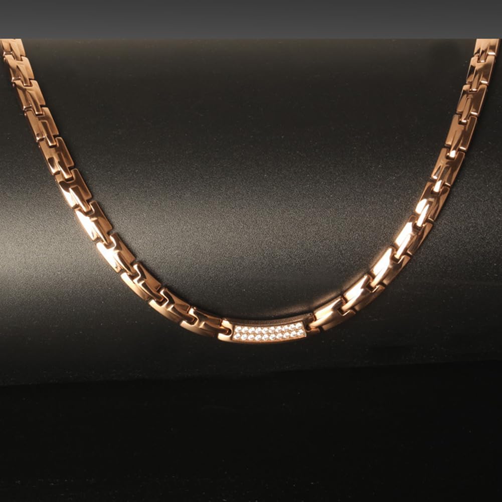 Brand Popular Magnetic Necklace for Men and Women Popular Strong Stylish Gold 18K Mattite Germanium Necklace Stainless Steel Hypoallergenic Metal