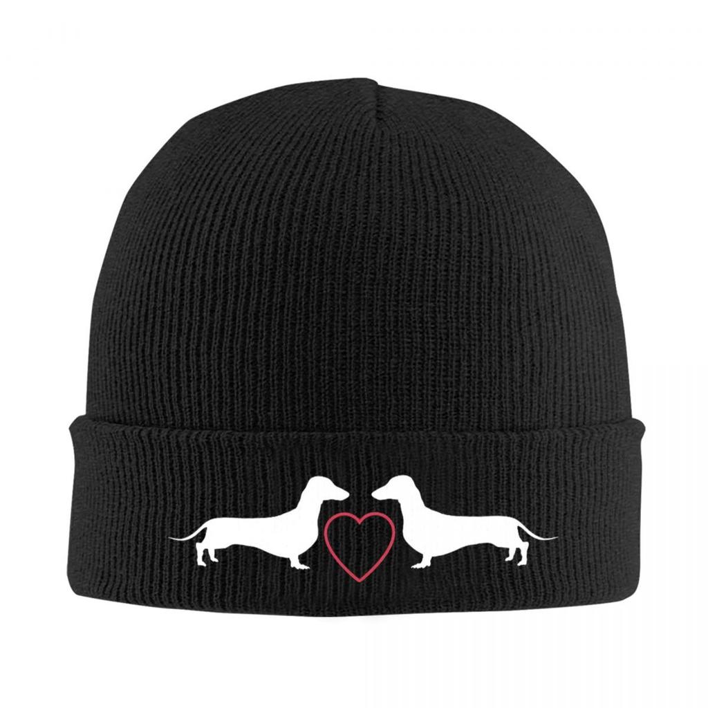Dachshund Pattern Art Warm Knitted Cap Fashion Bonnet Hat Autumn Winter Outdoor Beanies Hats for Unisex Adult