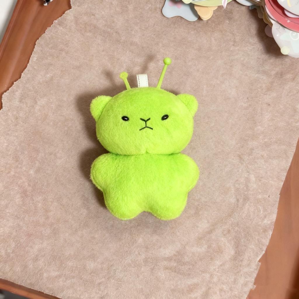 Cartoon Alien Cat Plush Toy Soft Doll Keychain Green Cat Pendant Cute Bag Decoration Accessories