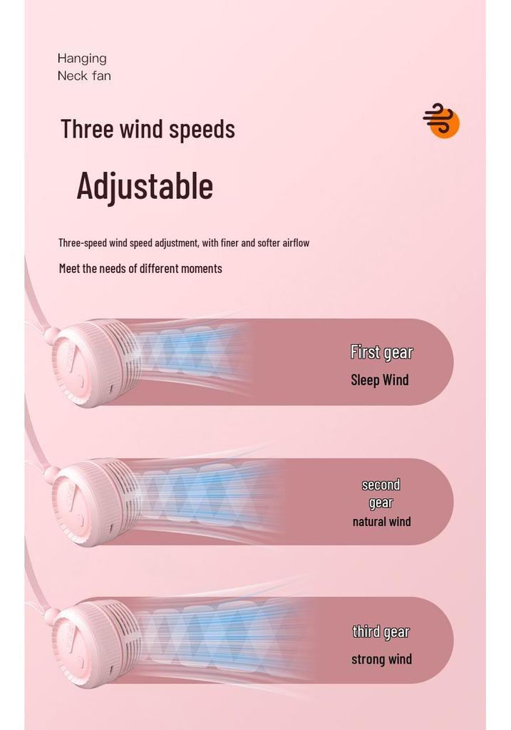 Bladeless Portable Neck Fan: USB-Powered, Silent, for Outdoor & Office Use