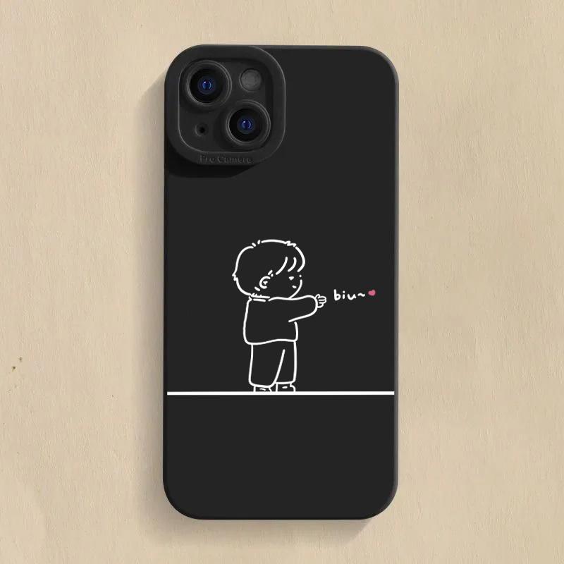 Cute Matching Couple Silicone Pattern Phone Case For Xiaomi Redmi 13C 14C Redmi Note 14 13 12 11 Pro Plus 5G 12S 11S Soft Cover