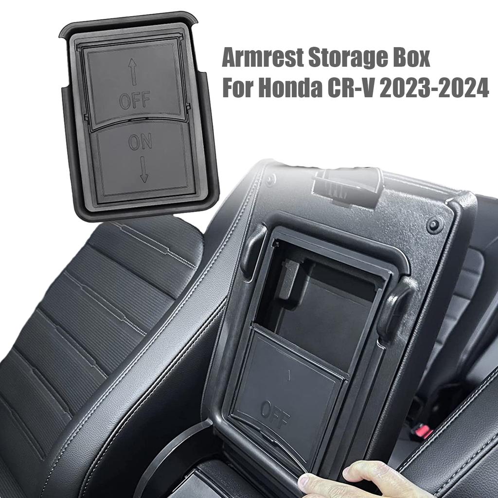 Armrest Storage Box for Honda CR-V 2023 2024,Center Console Organizer Tray with Sliding Cover,Interior Accessories Car Secondary Storage