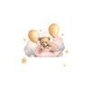 Dreamy Goodnight Bear with Balloons Switch Plate Sticker Removable Self-Adhesive Decal for Living Room Hallway Home Decor