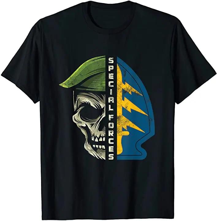 US Army Special Forces Green Beret Skull TShirt 100 Cotton ONeck Summer Short Sleeve Casual Mens Tshirt Size S3XL S