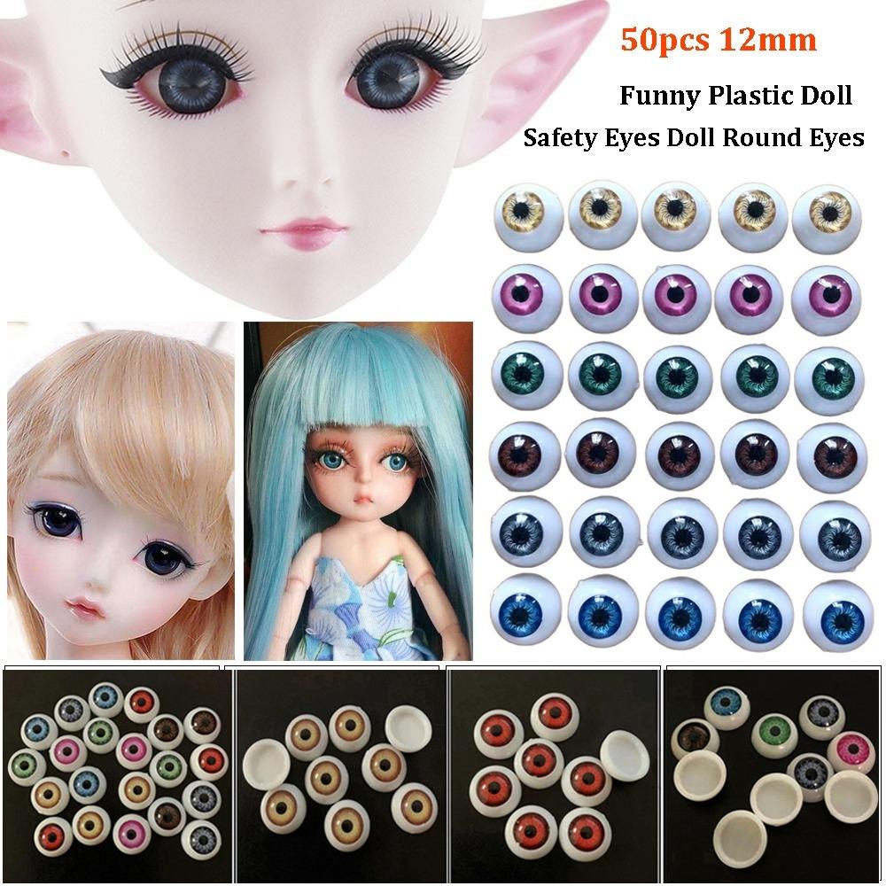 50pcs 12mm Doll Round Eyes Handmade Simulation Ceramic Eye Accessories Funny Doll Safety Eyes