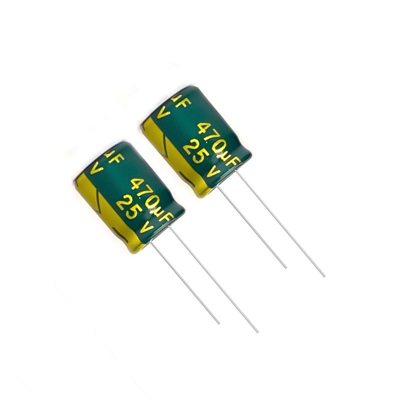 25V 470uF High-Frequency Low-ESR Electrolytic Capacitor (Sizes: 6x12mm, 8x9mm, 8x12mm, 10x13mm)