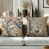 Birds and Blossoms Pattern Decorative Throw Pillow Polyester pillowcase, sofa decorative cushion cov Headboard Pillow