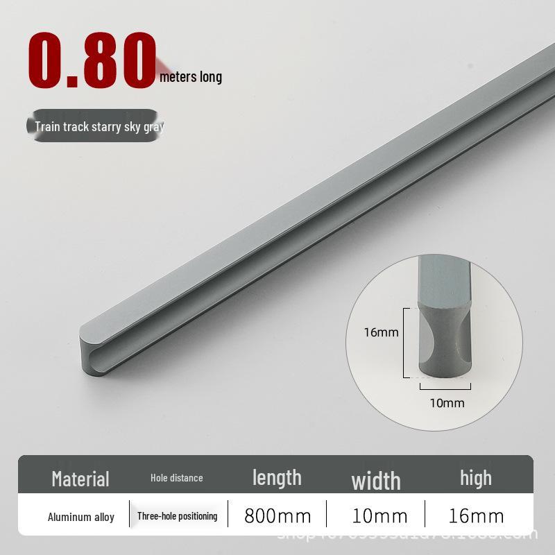 

Сучасна чорна алюмінієва ручка для шафи - Модна, подовжена конструкція