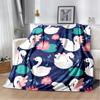HD Cartoon Cute Swan Cygnus Soft Plush Blanket,Flannel Blanket Throw Blanket for Living Room Bedroom Bed Sofa Kids Cover Gitt 3D