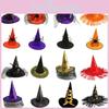 Wig Witch Hat In Black Red And Orange Great For Halloween Party And Dress-up