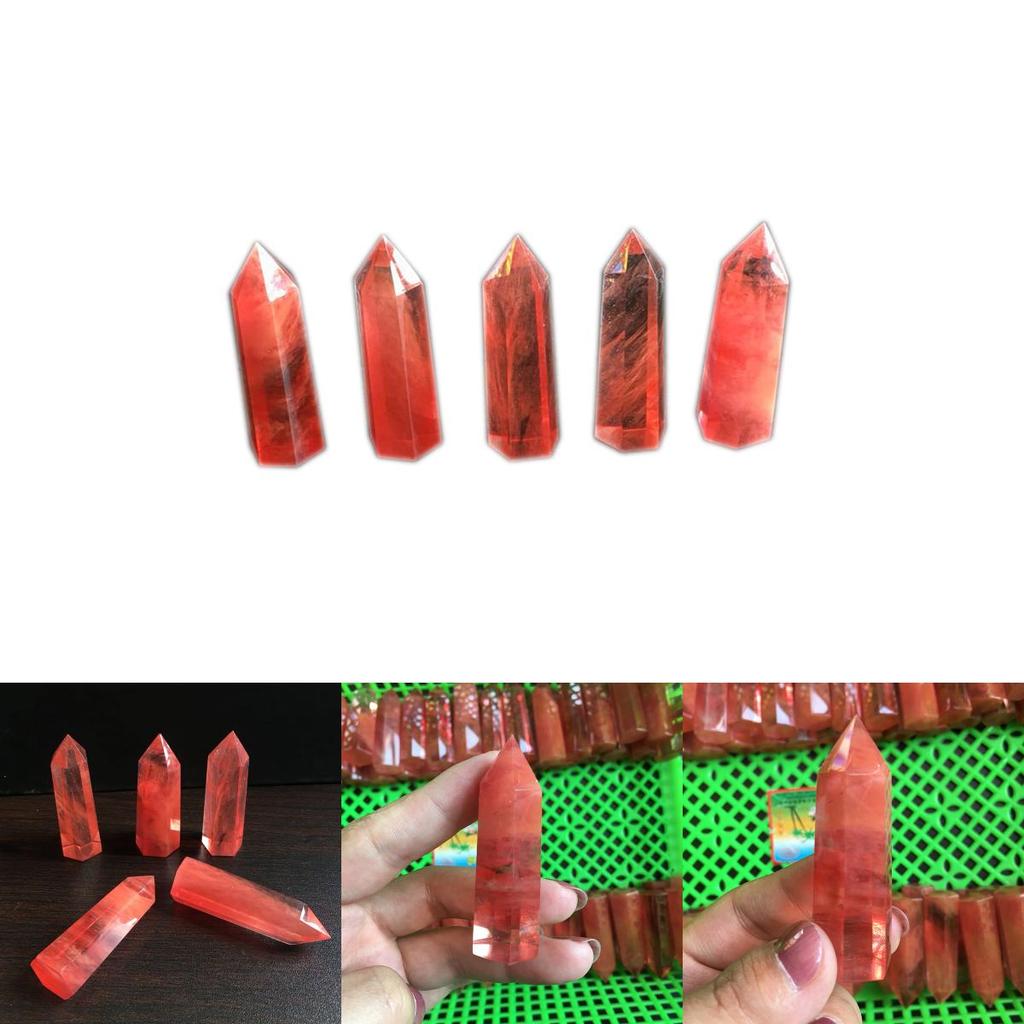 Beautiful Natural Red Quartz Crystal Single Terminated Wand For Healing Decor