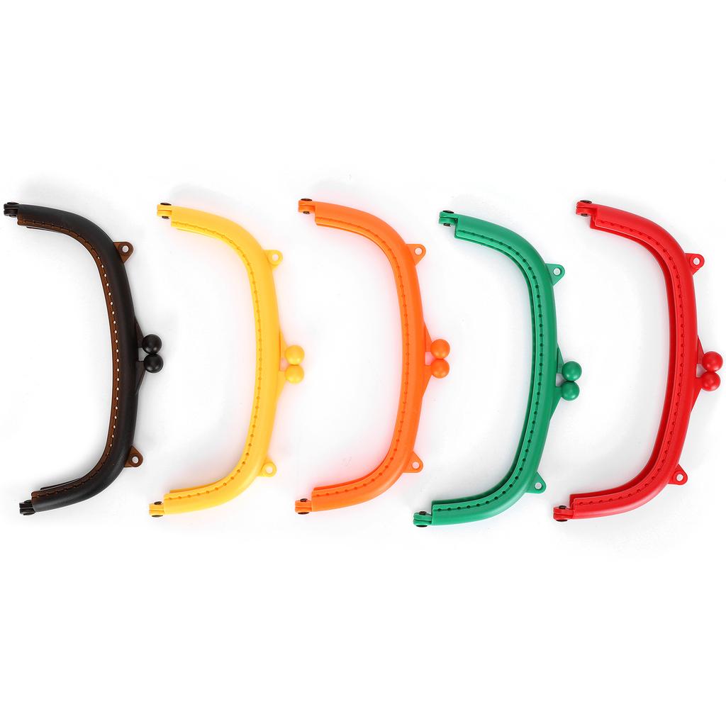 5Pcs Purse Frame Semicircle Candy Colors Curved Plastic DIY Bag Accessories 16cm