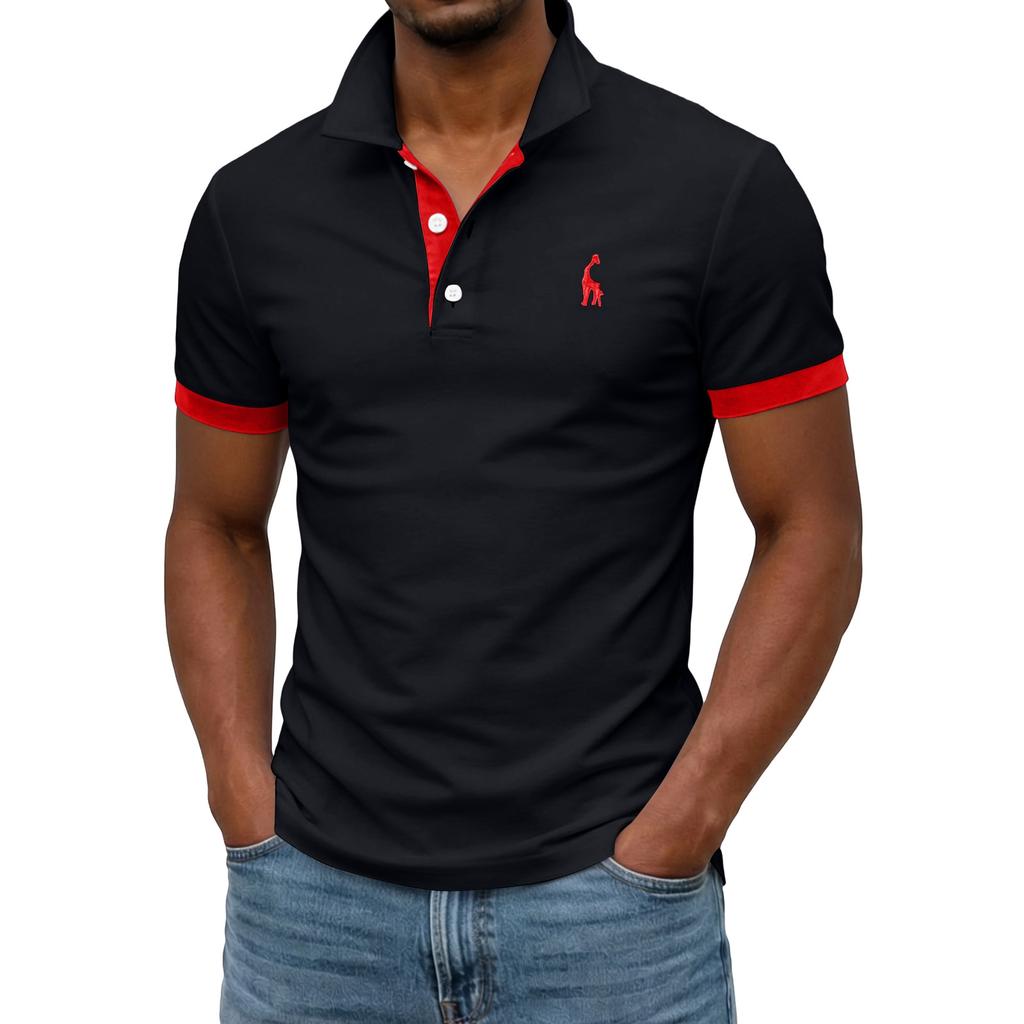 Men's Summer Button Lapel Loose Short Sleeve Top Men's Casual Fashion Top