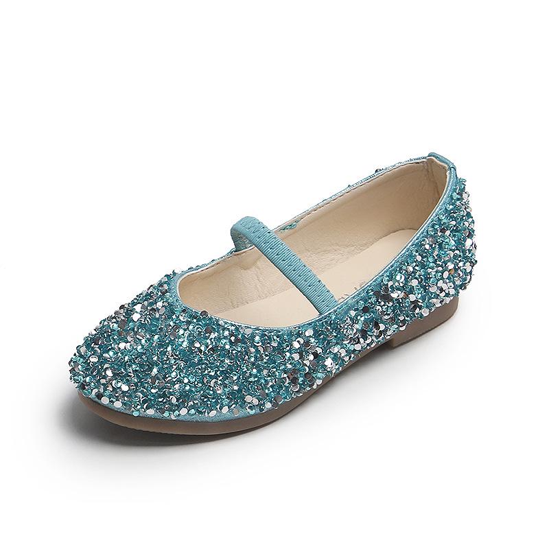 2025 Spring Girls' Sequined Leather Princess Shoes: Candy Colors, Korean Style, Soft Sole, Breathable.