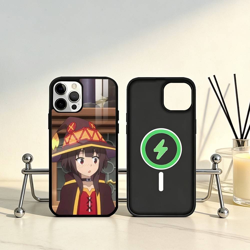 Megumin Anime K-KonoSubaS Handyhülle Für iPhone17,16,15,14,13,12,11 Plus,Pro Max Magnetisch Für Magsafe Kabelloses Laden