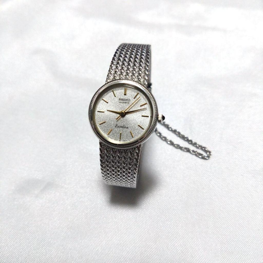 [USED] Extremely Rare SEIKO Exceline 3-hand Watch, Silver Color, Battery-operated