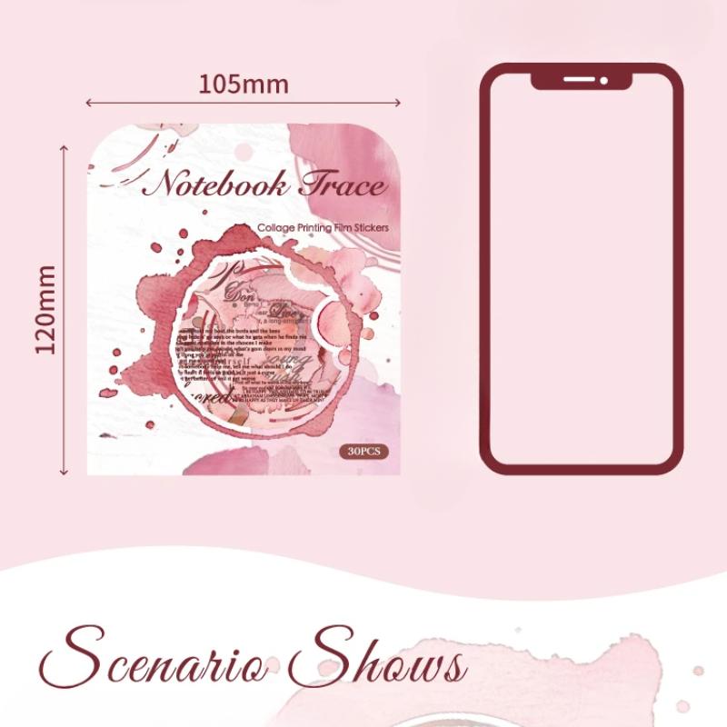 4 Styles Stain Practical  Die Cutting Decor Material Stickers Creative DIY Junk Journal Collage Stationery Scrapbooking Paper