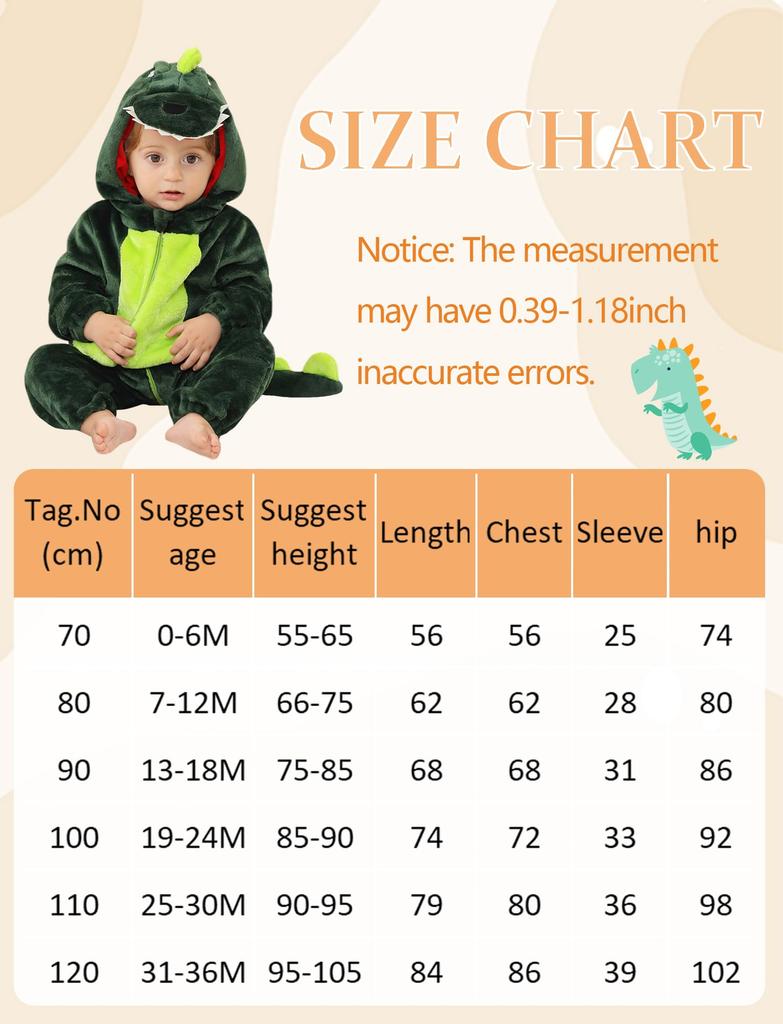 Maeau Dinosaur Baby Cute Winter Newborn Birthday Baby Shower Photo Green Size 90 Kids' Costume, Costume, Romper, Wear, Clothes, Pajamas, Gift, Gift,