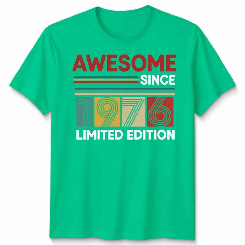 50th Birthday Unisex T Shirt Awesome Since 1976 Vintage Graphic Tee S
