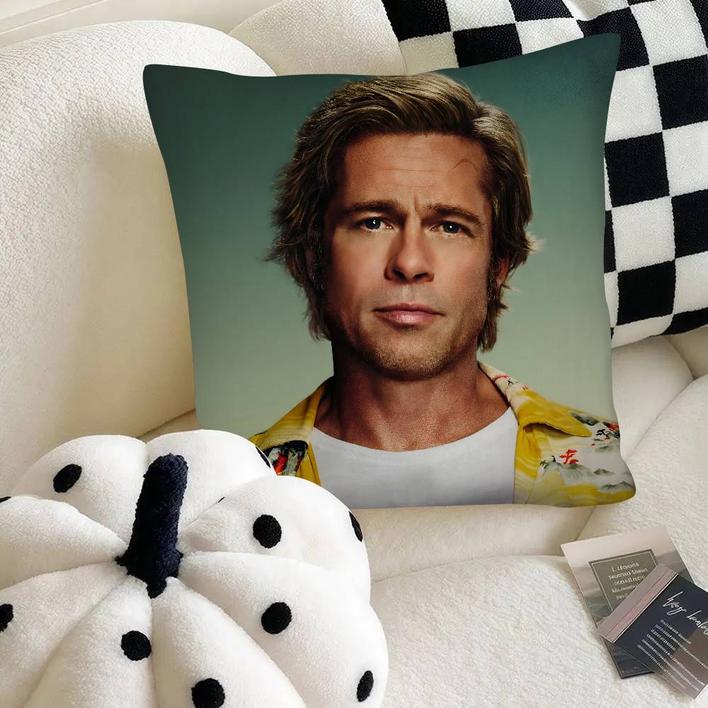 Actor Brad Pitt Pillow Case Fashion Square Pillowcase Bedroom Sofa Room Ins Decoration Leisure