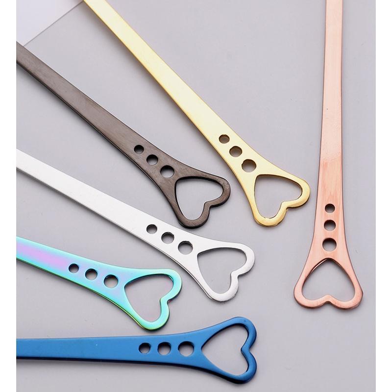 Heart Shaped Love Couple Spoon Creative Stainless Steel Coffee Tea Dessert Stiring Spoon Rainbow Gradient Spoon for Wedding Gift