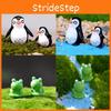 Charming Penguin Father And Son Miniature Decoration With Cute Blue Eyes Frog