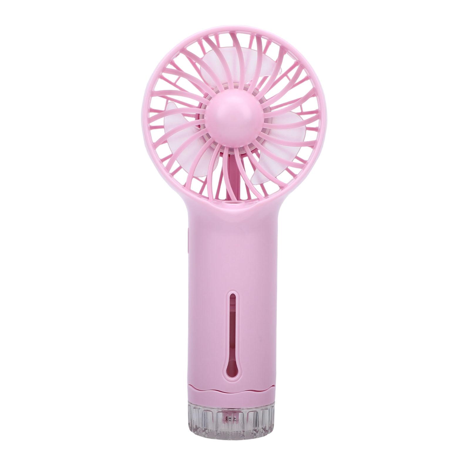 Handheld Fan USB Rechargeable Small Cooling Mist Spray Fan for Desktop Outdoor Travel Use Light Purple