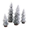 Handmade Flocked Cedar Tree Tower Shaped Mini Christmas Tree Elegant Mini Snow Pine Tree  New Year