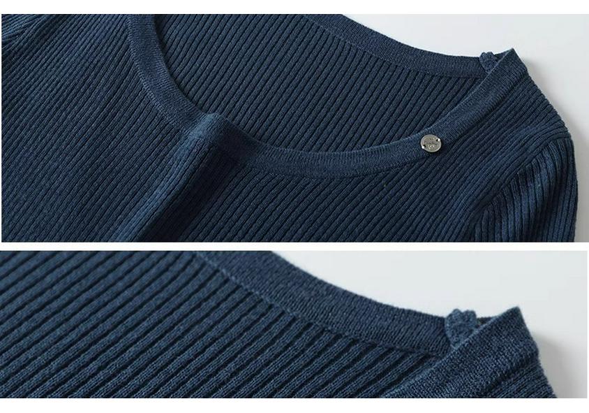 2026 Spring Women's Asymmetrical Patchwork Ribbed Knit Sweater - Slimming Two-Piece Look